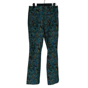 Soft Surroundings Marble Print Peacock Black Ponte Pull On Pants Size Small